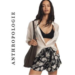 Anthropologie Somerset Printed Linen Cotton Shorts